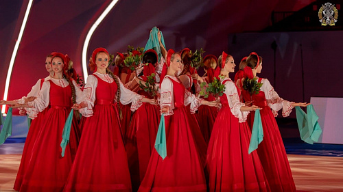 Кубанский казачий хор выступил на закрытии международного экспериментального турнира по художественной гимнастике «Небесная грация"