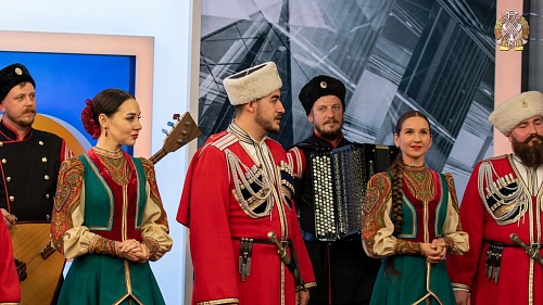Артисты Кубанского казачьего хора приняли участие в программе «Хорошее утро»на телеканале Кубань24